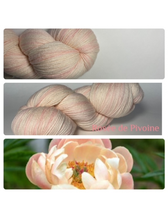 "Rosée de Pivoine" Fil Fingering 100% Mérinos