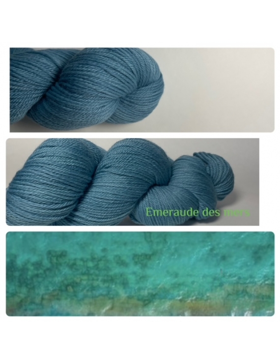 "Emeraude des mers" Fil DK 100% Mérinos