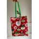 Christmas Bag rouge  "le Pere Noel  ses Lutins et les rennes" Teinture 