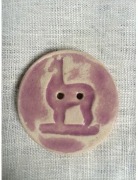 Bouton alpaga en céramique émaillée violet clair