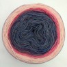Fil Single Fingering Mérinos (long gradient yarn cake) "Éclats dans la brume rosée"