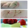"Fraise Pistache" Fil Single Fingering Mérinos et Soie