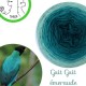 Fil Single Fingering Mérinos (long gradient yarn cake) "Guit Guit Emeraude"
