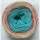 Fil Single Fingering Mérinos (long gradient yarn cake) "Bonbons Arlequin Turquoise"