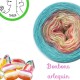 Fil Single Fingering Mérinos (long gradient yarn cake) "Bonbons Arlequin Turquoise"