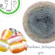 Fil fingering Alpaga Soie (long gradient yarn cake) "Bonbons Arlequin Gris"