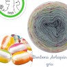 Fil fingering Alpaga Soie (long gradient yarn cake) "Bonbons Arlequin Gris"