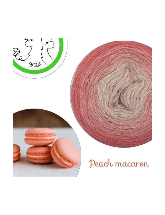Fil fingering Alpaga Soie (long gradient yarn cake) "Peach Macaron"