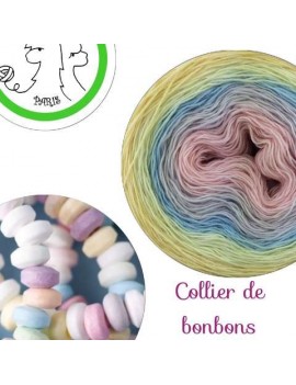 Fil Single Fingering Mérinos (long gradient yarn cake) "Collier de Bonbons"