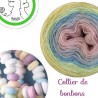 Fil Single Fingering Mérinos (long gradient yarn cake) "Collier de Bonbons"