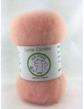 Laine cardée 100 % Mouton Ile de France "Rose Dragée"