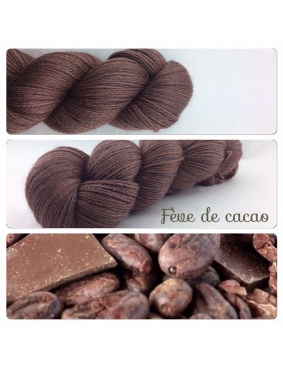 "Fève de Cacao" Fil fingering Alpaga & Soie