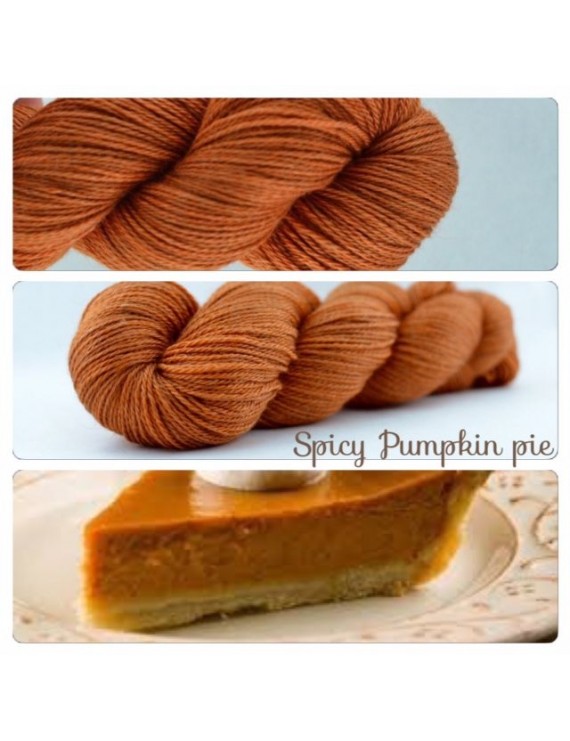 "Spicy Pumpkin Pie" Fil fingering Alpaga & Soie