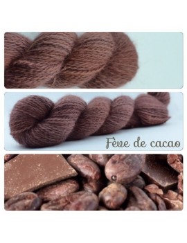 "Fève de Cacao" Fil fingering 100 % Angora Français