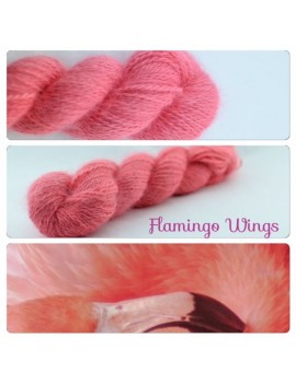 "Flamingo Wings" Fil fingering 100 % Angora Français
