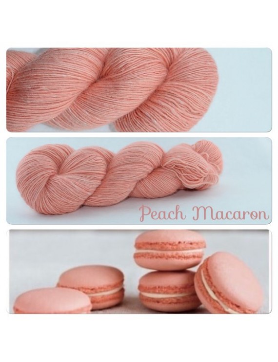 "Peach Macaron" Single fingering Alpaga Seacell