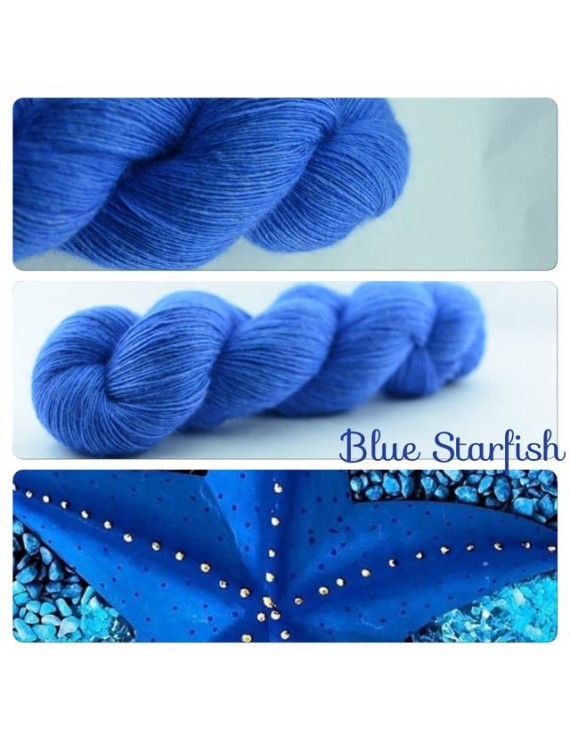"Blue Star Fish" Single fingering Alpaca Seacell