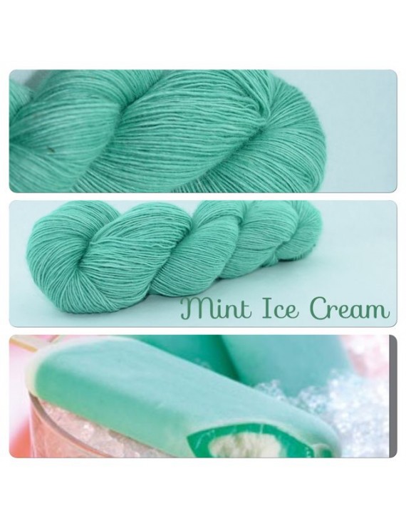 "Mint Ice Cream" Single fingering Alpaca Seacell