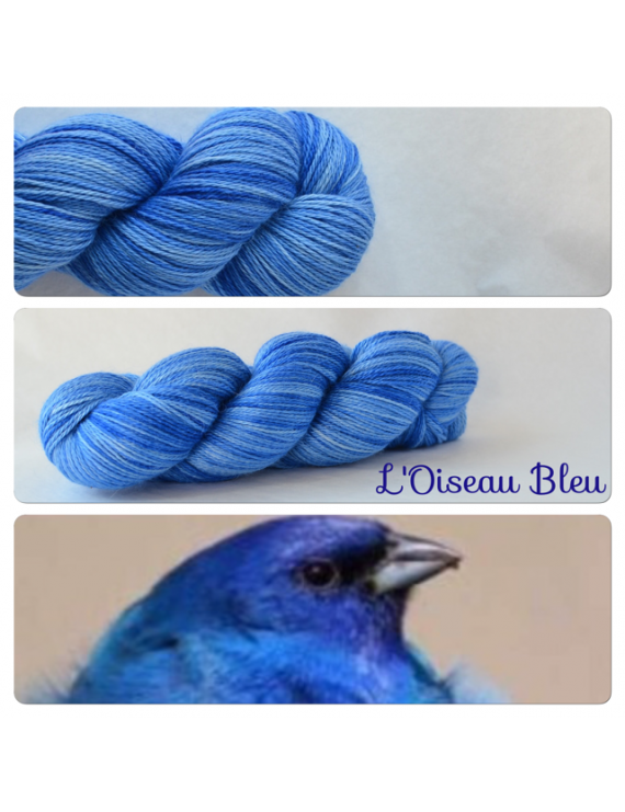 Fil fingering Alpaga & Soie "L'oiseau Bleu"
