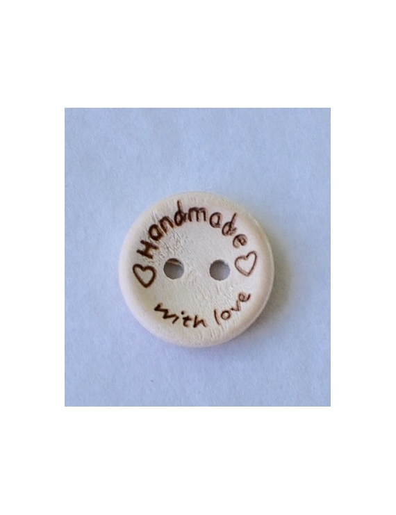 "Handmade with Love" Wood Button