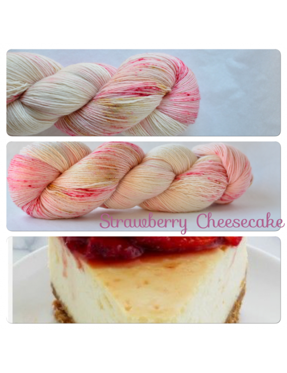 "Strawberry Cheesecake" Single Fingering Merino Yarn