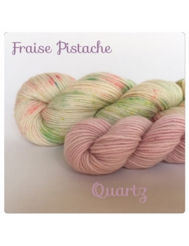 "Fraise Pistache+Quartz" Sock Yarn Merino Alpaca & Nylon