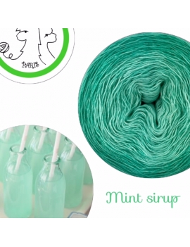 Mint Sirup Fil Single Fingering Mérinos et Soie (long gradient yarn cake)