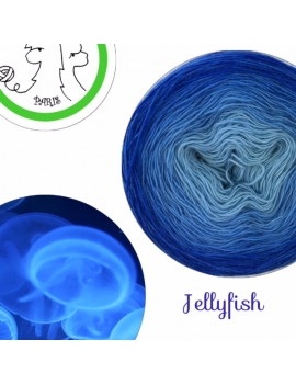 "Jellyfish" Single Fingering Merino (long gradient yarn cake)