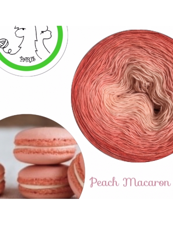 "Peach Macaron" Single Fingering Merino (long gradient yarn cake)