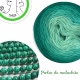 "Perles de Malachite" Fil Single Fingering Mérinos (long gradient yarn cake)