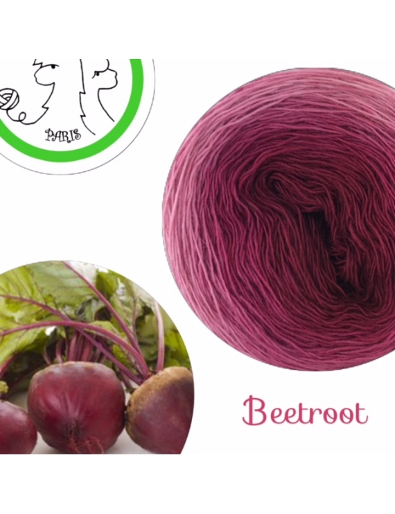 "Beetroot" Fil Single Fingering Mérinos (long gradient yarn cake)