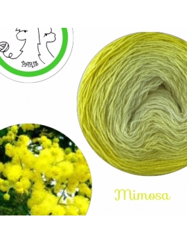 "Mimosa" Fil fingering Baby Alpaga et Soie (long gradient yarn cake)