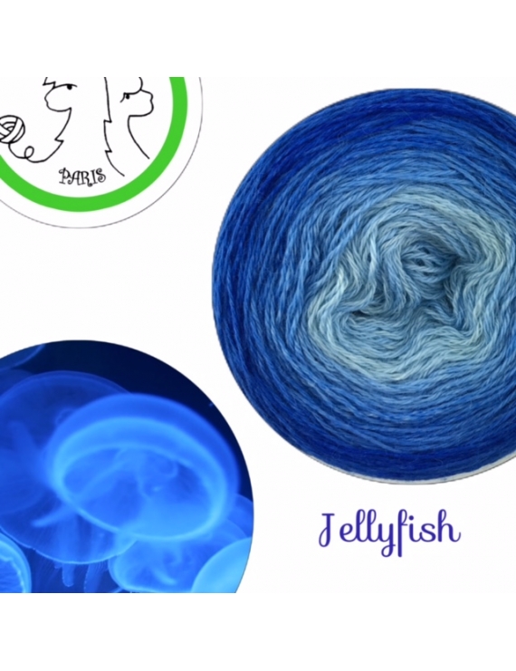 "Jellyfish" Fingering Baby Alpaca & Silk Yarn (gradient yarn cake)