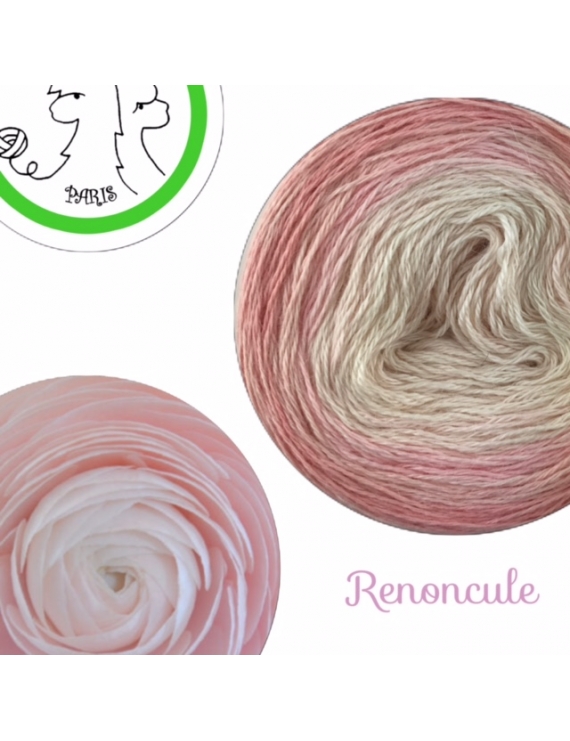 "Renoncule" Fingering Baby Alpaca & Silk Yarn (gradient yarn cake)