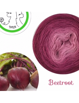 "Beetroot" Fil fingering Baby Alpaga et Soie (long gradient yarn cake)