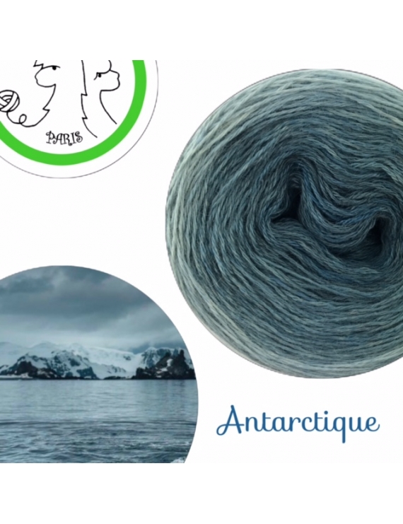 "Antarctique" Fingering Baby Alpaca & Silk Yarn (gradient yarn cake)