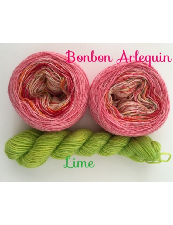 Gradient "Bonbon Arlequin" Fil à Chaussette Mérinos Alpaga & Nylon