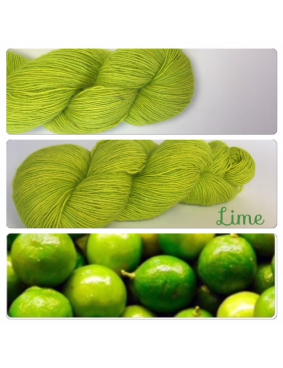 "Lime" Single fingering Alpaga Rose Fiber 