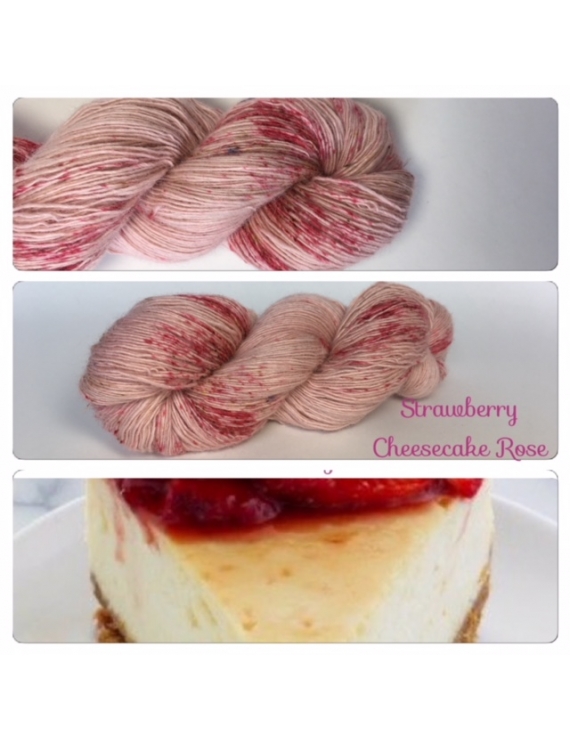 "Strawberry Cheesecake Rose" Single fingering Alpaga Rose Fiber 