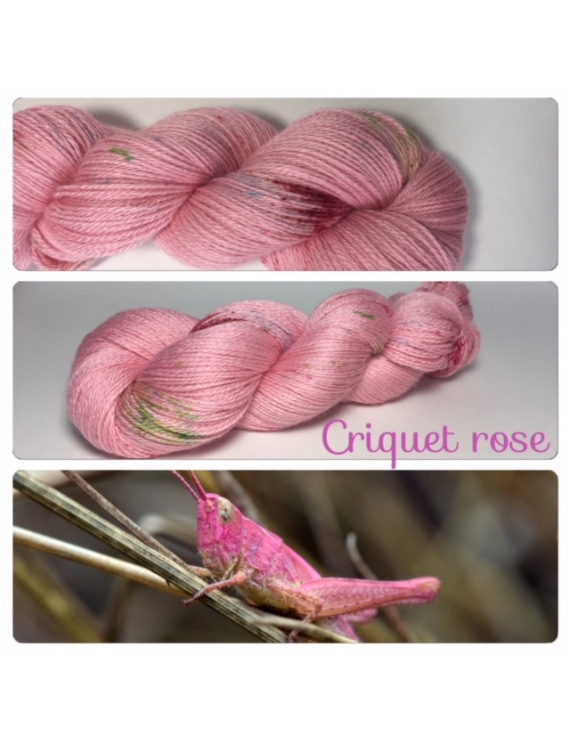 "Criquet Rose" Fil fingering Alpaga & Soie