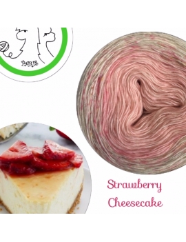 "Strawberry Cheesecake" Single fingering Alpaga Soie Angelina  (long gradient yarn cake) 
