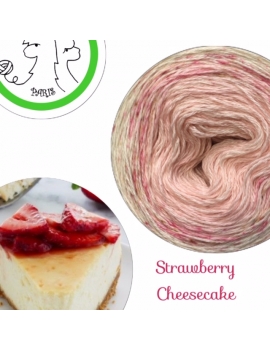 "Strawberry Cheesecake" Fil fingering Baby Alpaga et Soie (long gradient yarn cake)