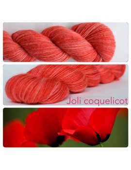 "Joli Coquelicot"Single fingering Alpaga Seacell 