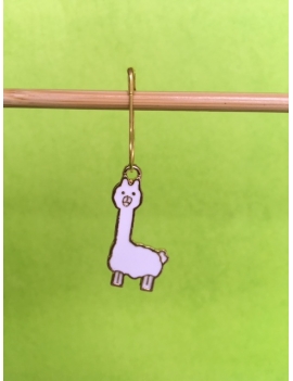 "Cute White Alpaca" Removable Stitch Marker