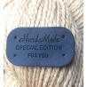 "Hand Made Special Edition for You" Etiquette Decorative Faux Cuir Noir