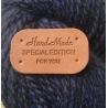 "Hand Made Special Edition for You" Etiquette Decorative Faux Cuir Cognac