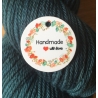 "Hand Made" Etiquette Decorative Tissus Noire Carrée
