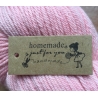 "Hand Made Just for You" Etiquette Carton Kraft Pelote