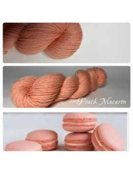 "Peach Macaron" Fil Mérinos Alpaga & Nylon