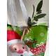 Christmas Bag rouge "le Pere Noel et ses cadeaux " Teinture 